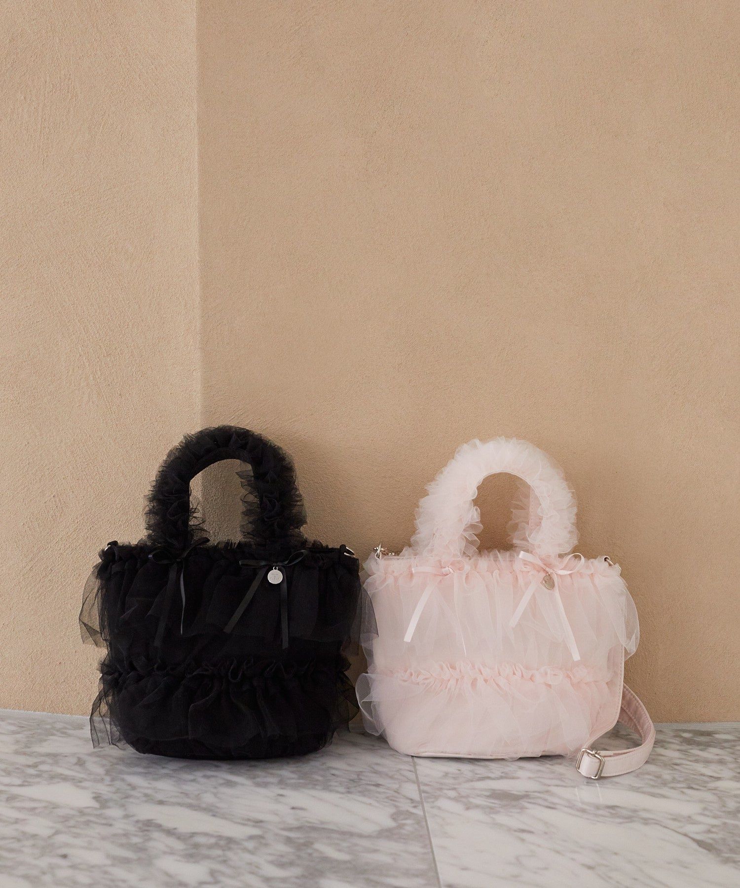 チュールフリル2Wayトートバッグ/Maison de FLEUR（メゾン ド フルール