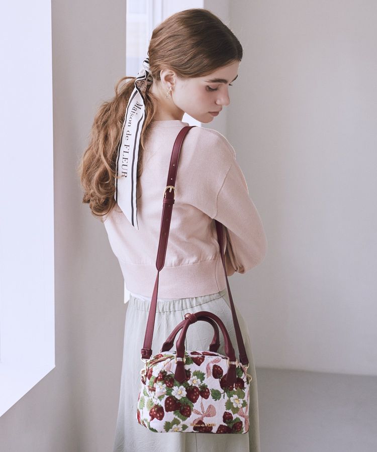 いちごゴブラン2Wayボストンバッグ/Maison de FLEUR（メゾン ド