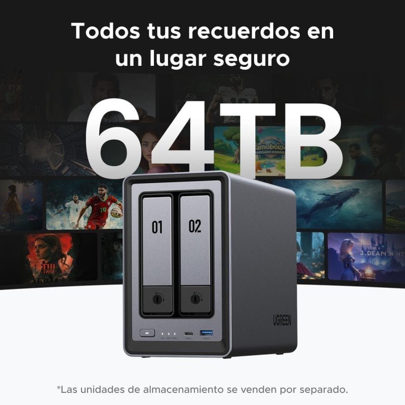 UGREEN NASync DXP2800 NAS Intel N100/8GB DDR5/2x Baías 3,5