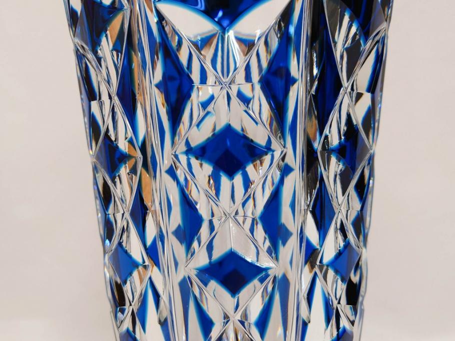 SAINT LOUIS サンルイ フラワーベース 花瓶 クリスタル ブルー SAINT