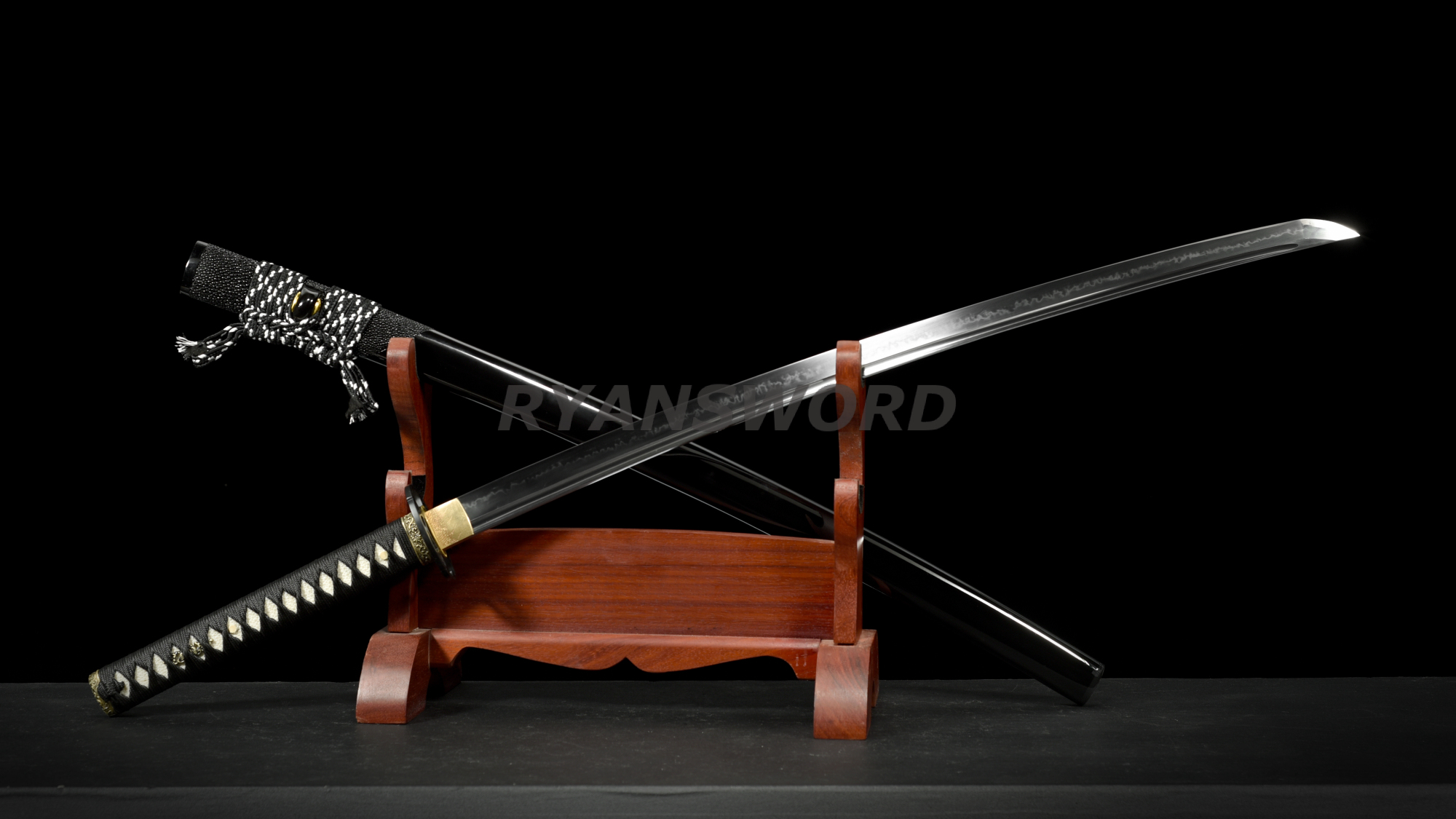 Katana Clay Tempered 1095 High Carbon Steel Full Tang Half-Rayskin