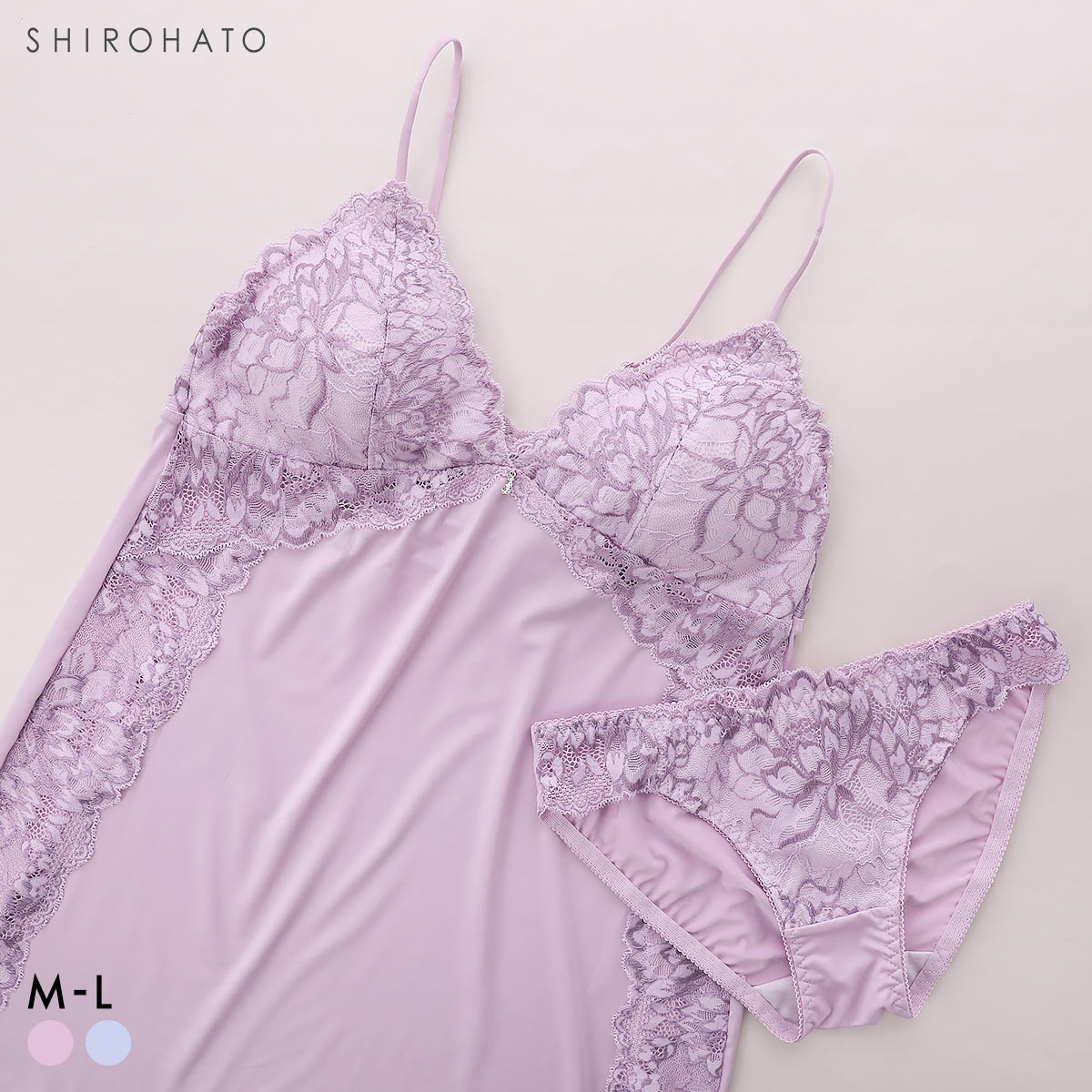 ルルモアナ 2浴レース カップ付きキャミソール＆ショーツ セットアップ