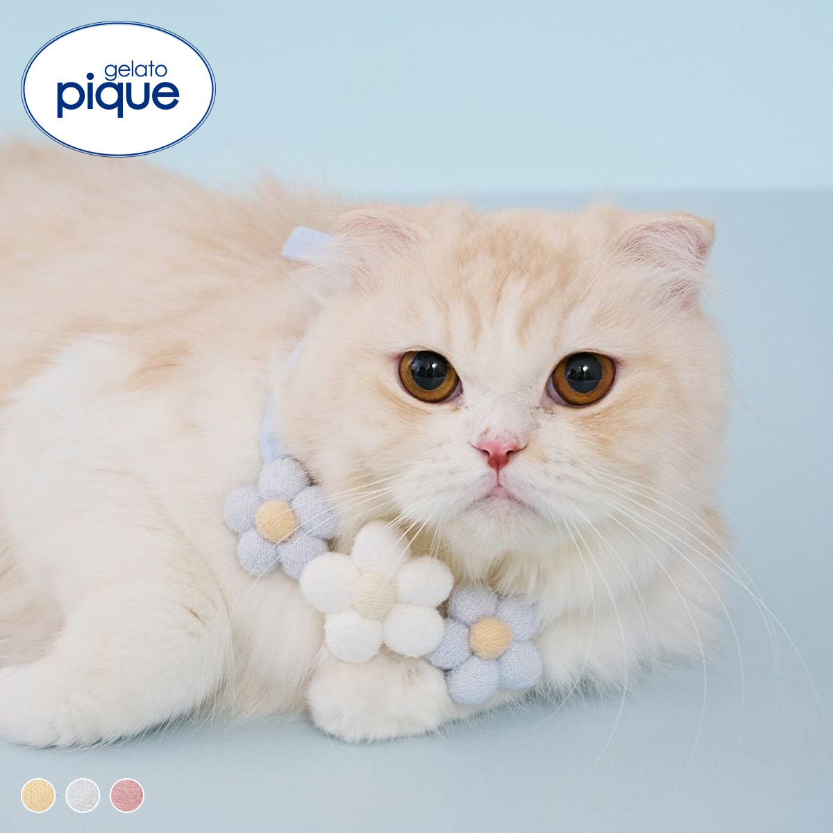 ジェラートピケ CAT&DOG スムーズィーフラワーモチーフチョーカー