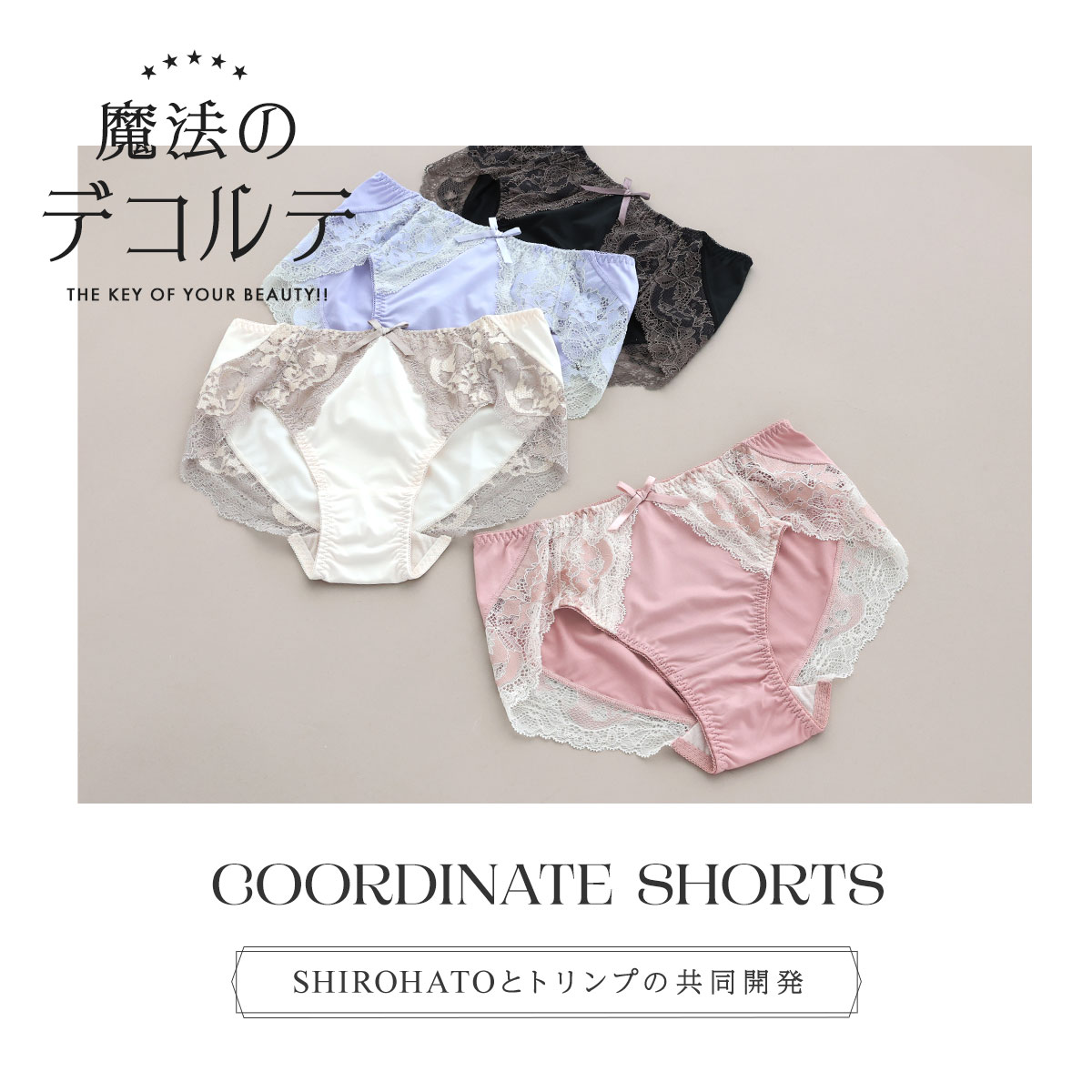 ショーツ スタンダード 魔法のデコルテブラジャー ペアショーツ M-LL