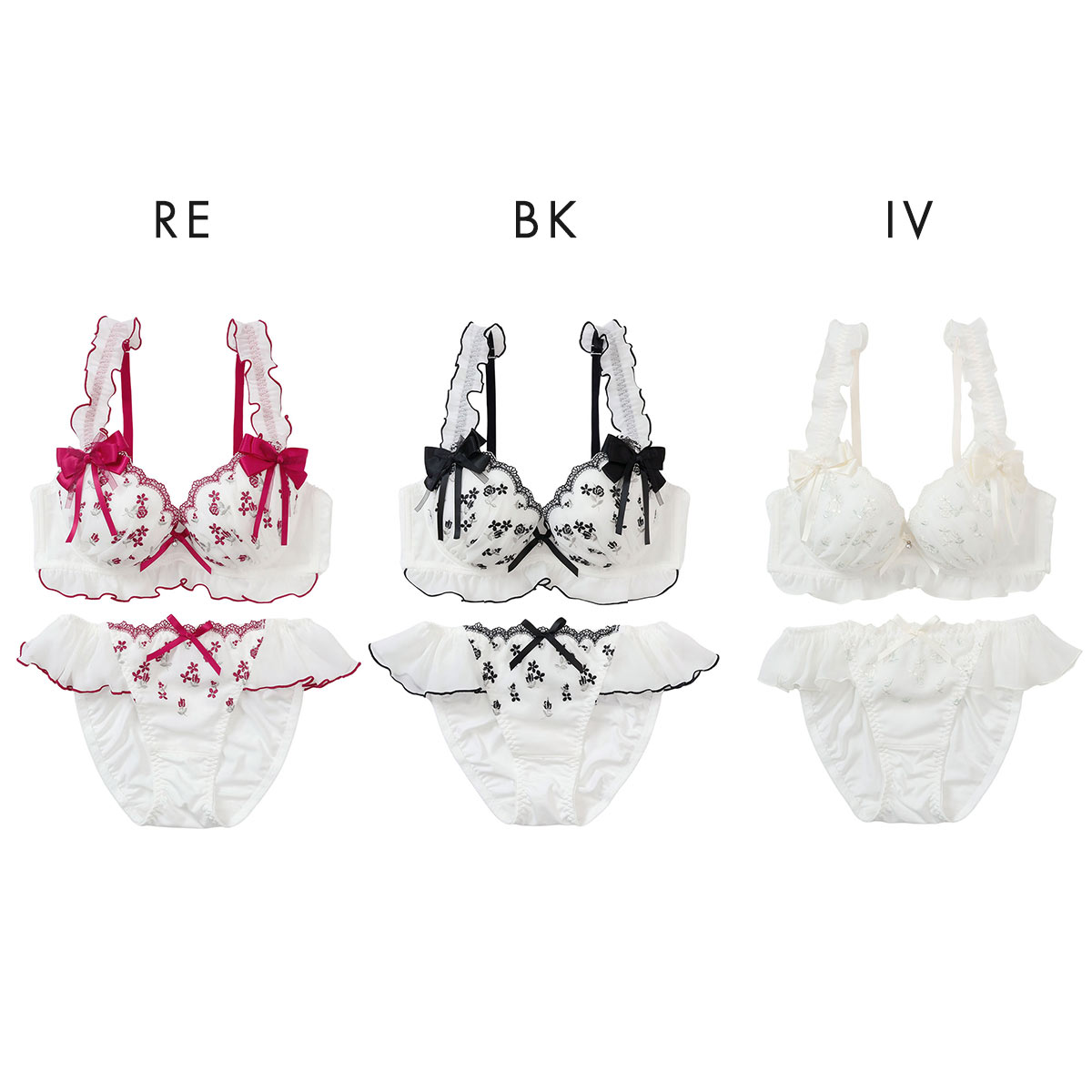 パリーゼ ロゼットリボン ブラジャー ショーツ セット ナイスフィット