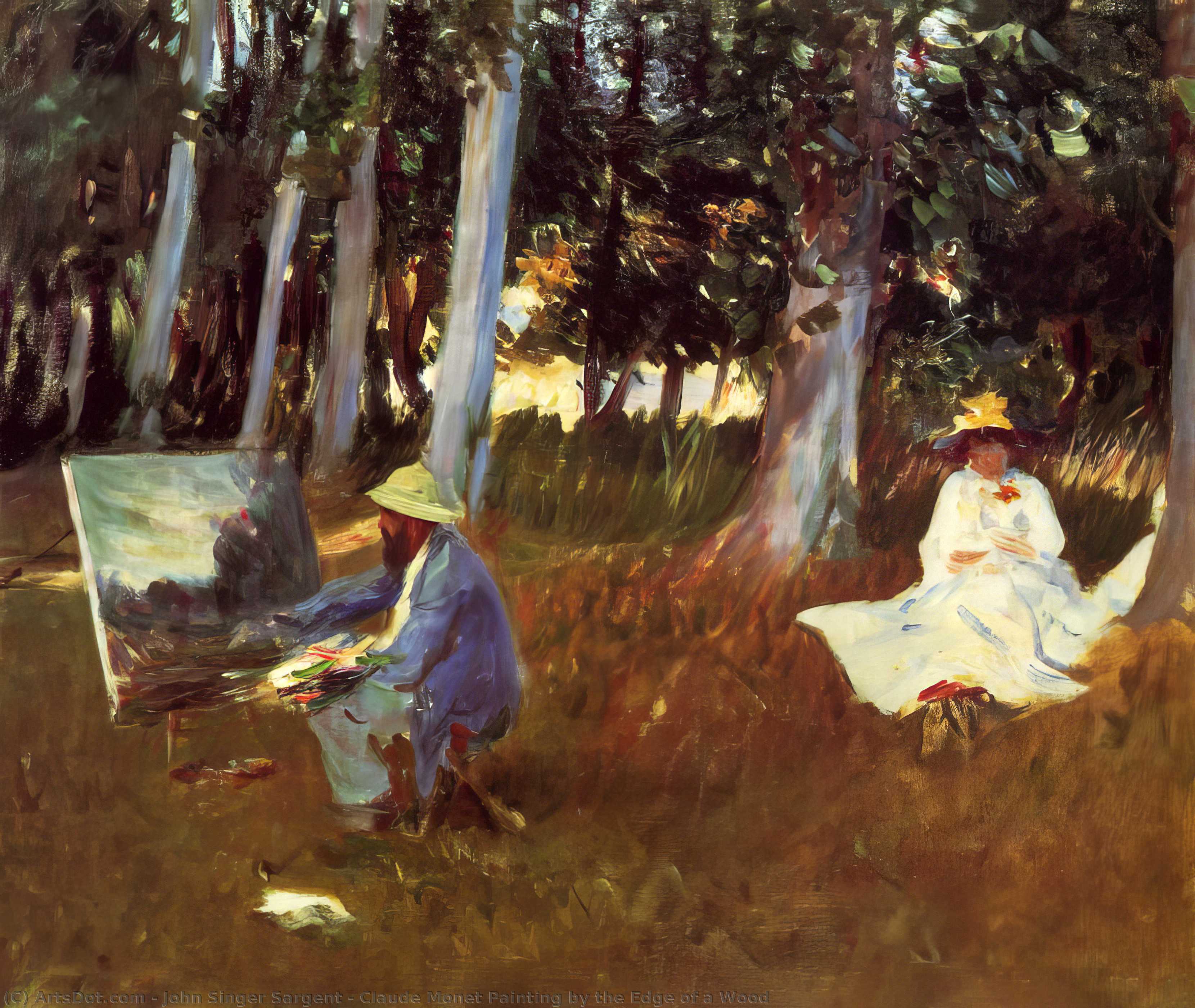 クロード・モネ 森の端の絵画 - John Singer Sargent | WikiOO.org