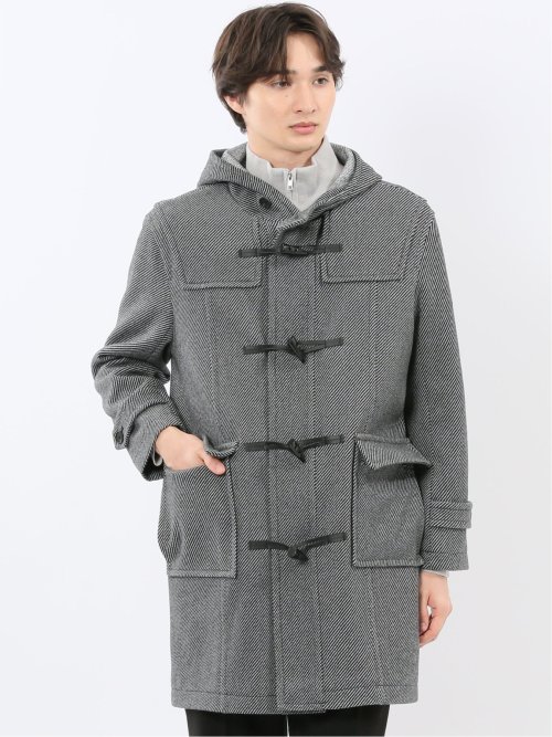 ストレッチメルトン ダッフルコート(M 07白黒): アウター/コート