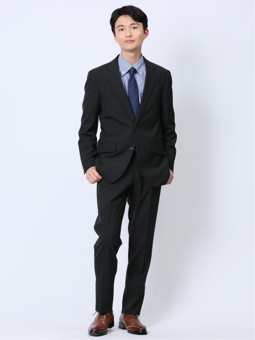 ウール混 レギュラーフィット 2ボタン2ピーススーツ シャドー