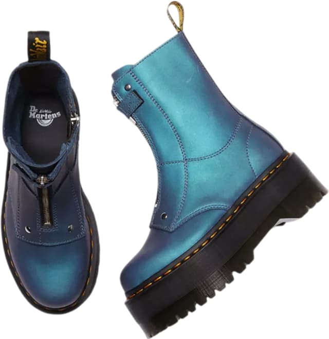 Dr. Martens Jetta Hi Max Metallic Leather Platform Boots - Women's