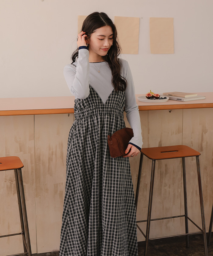 ボリュームギャザーキャミソールワンピース | titivate