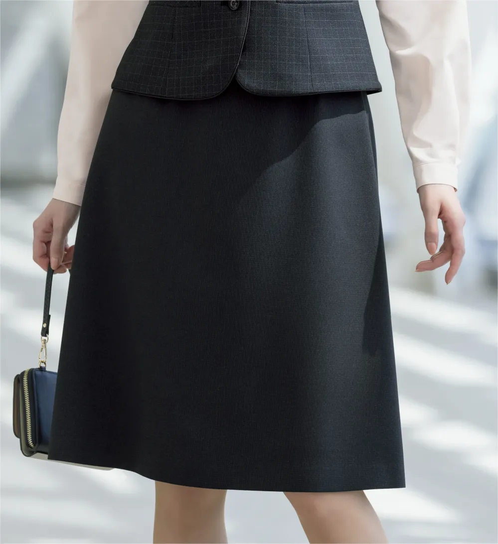 Aラインスカート（57cm丈） セロリー S-12199 オフィスウェア