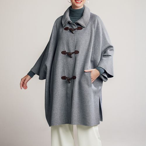壺草苑 天然藍染・マント風ウールコート | ライトアップオンラインストア