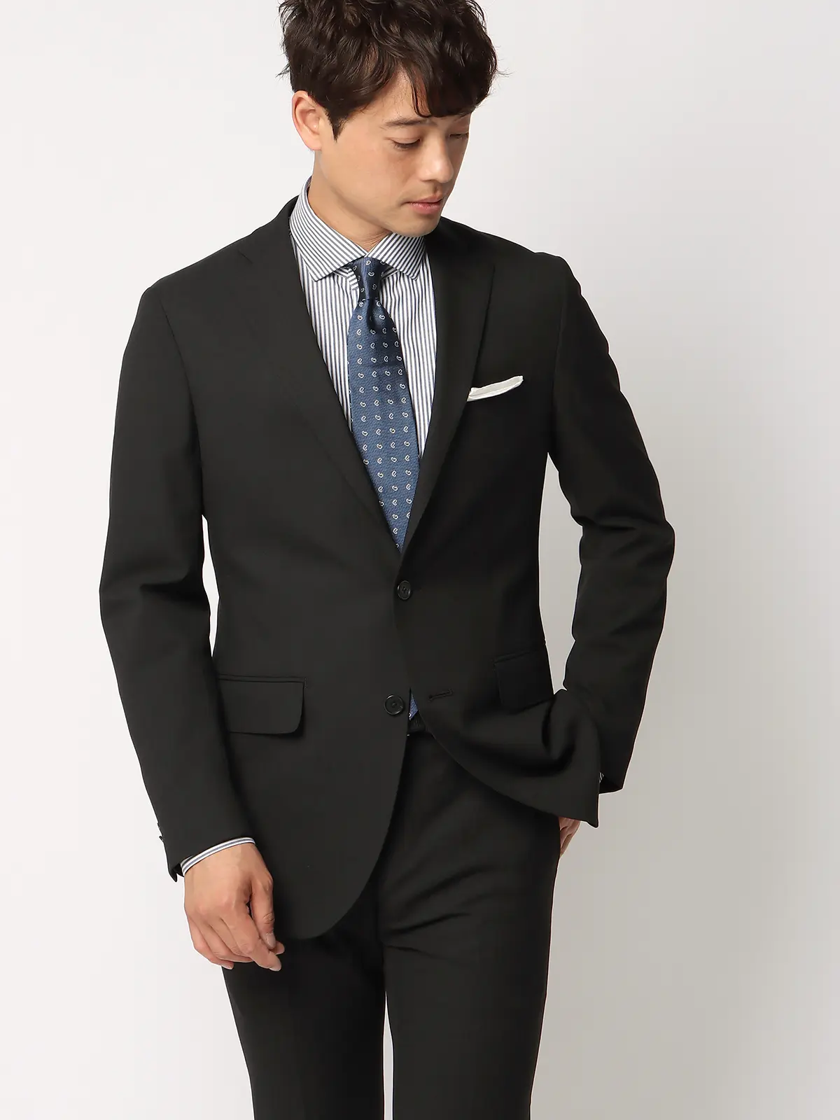 スーツ／ツーパンツ／2つボタン／ヘリンボーン／CH22 | SUIT SQUARE