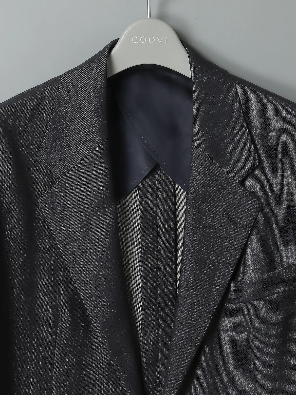 GOOVI／ジャケット／ウールキュプラ／デニムルックシャンブレー | SUIT
