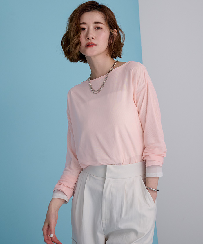 シアーボートネックプルオーバー【メール便可／50】 | ur's（ユアーズ）