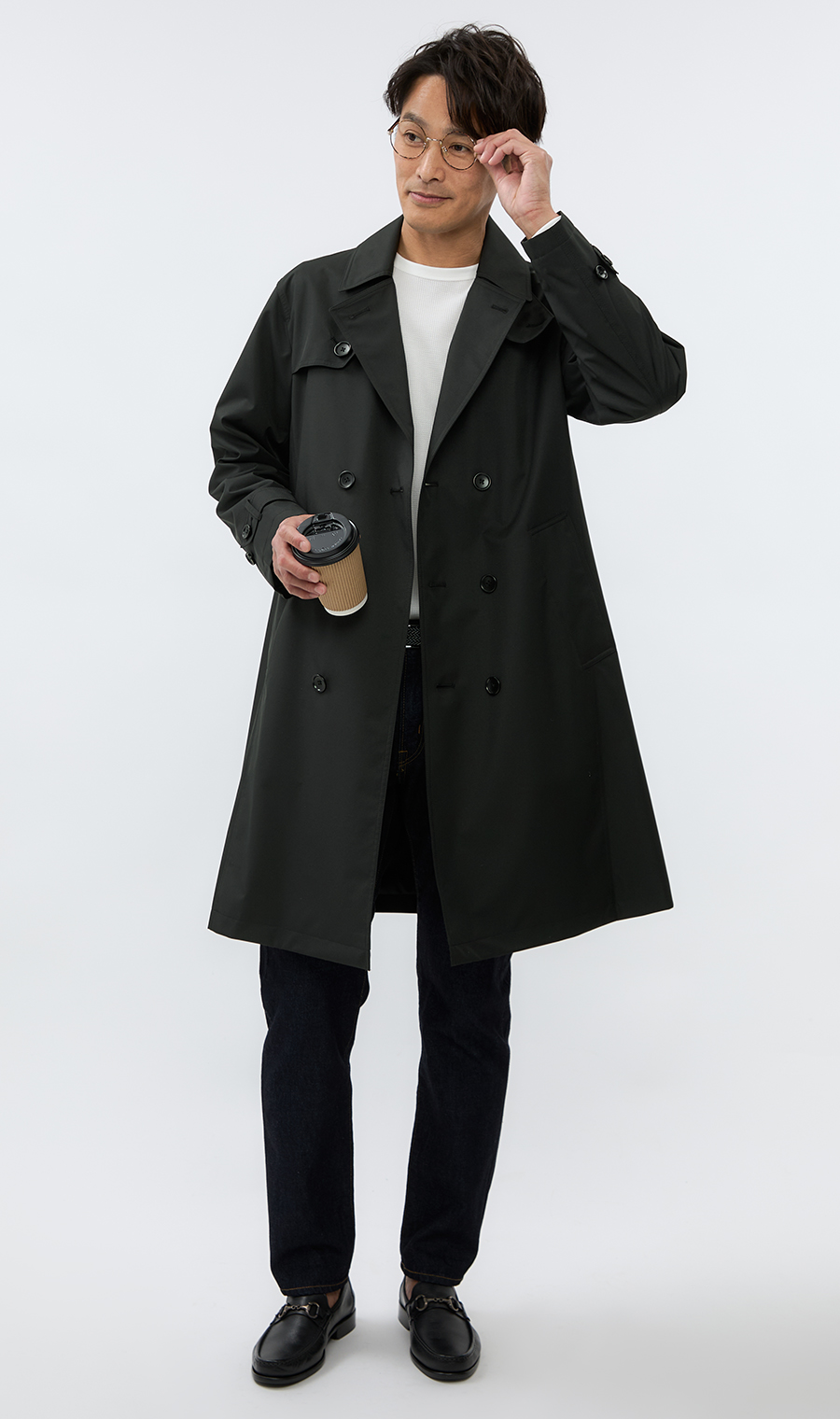 ダブルトレンチコート (7211R244-91) | CHRISTIAN ORANI(肌色) | 紳士