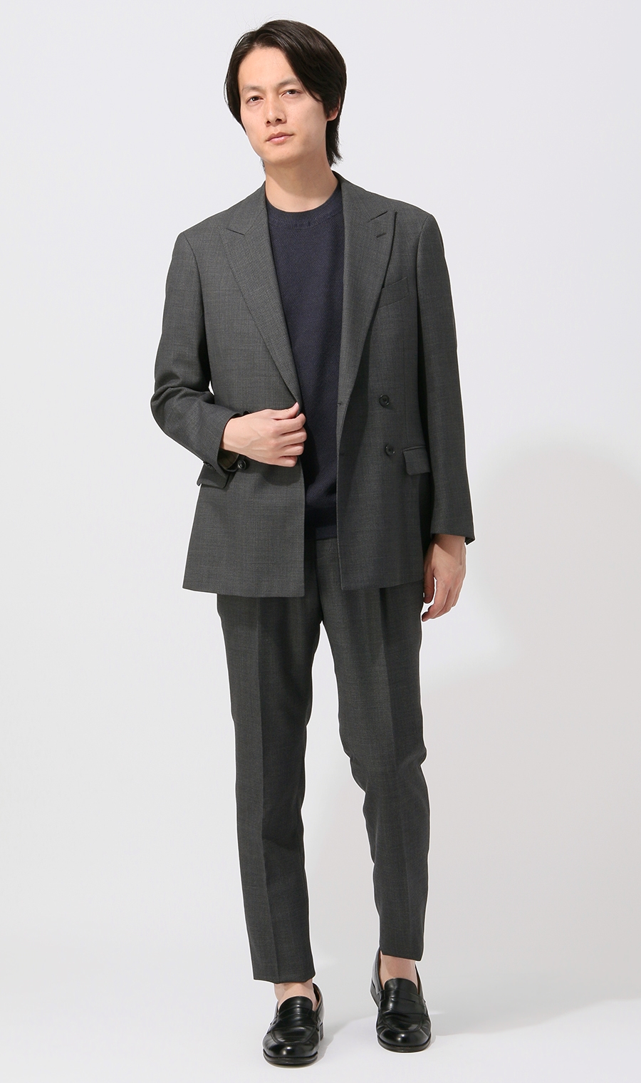 4ボタンダブルピークドラペルジャケット《セットアップ着用可