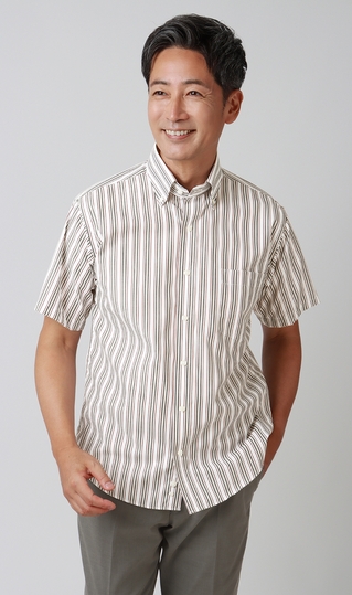 ボタンダウンストライプシャツ《SUPER EASY IRON》 (ARP479-85