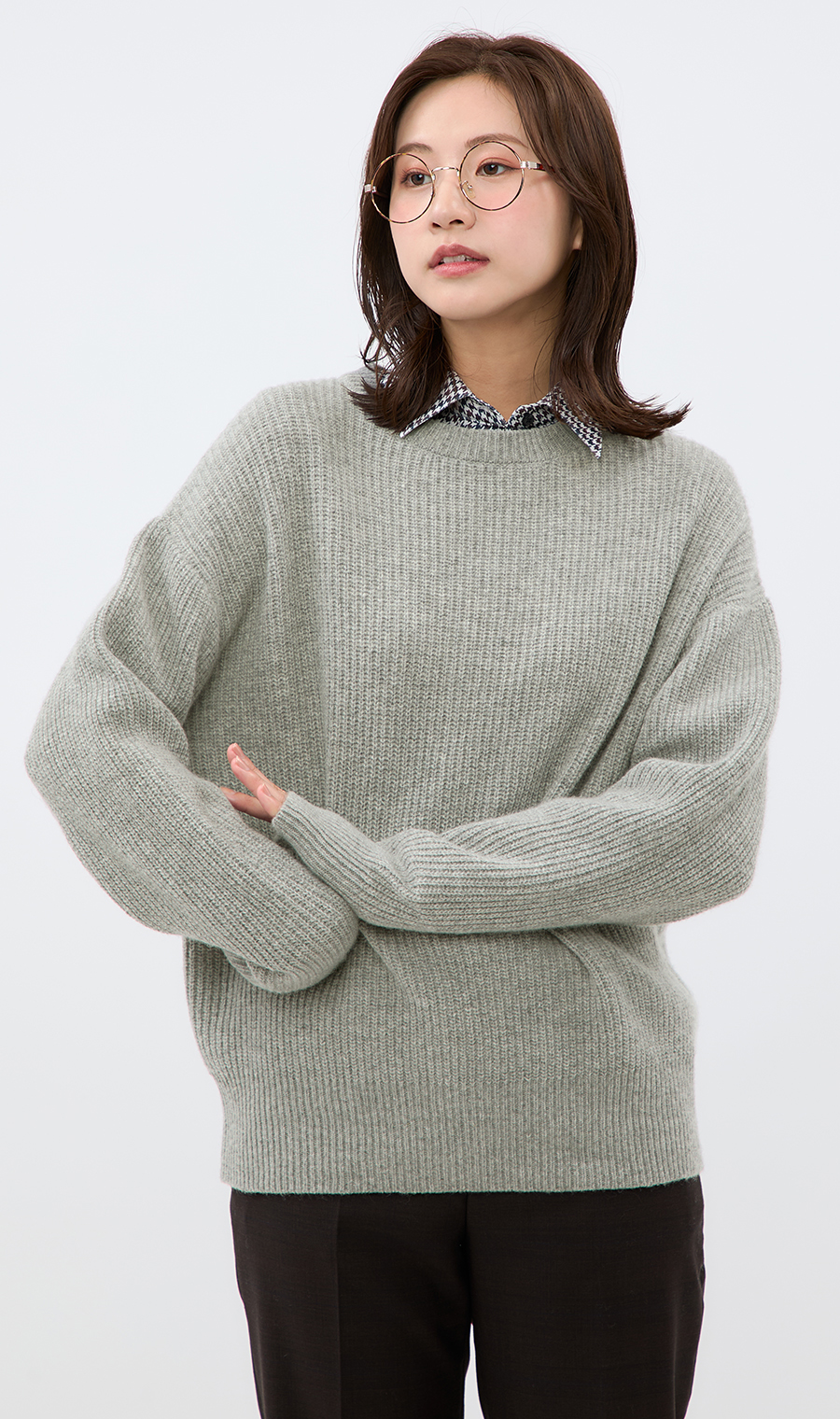 WEAR SHiFT】ミドルゲージクルーネックニット【長袖】 (WNT24168-30