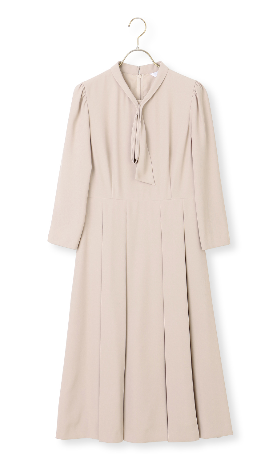 □ボックスプリーツワンピース【ボウタイ付き】【WEB限定】 (EOP24103