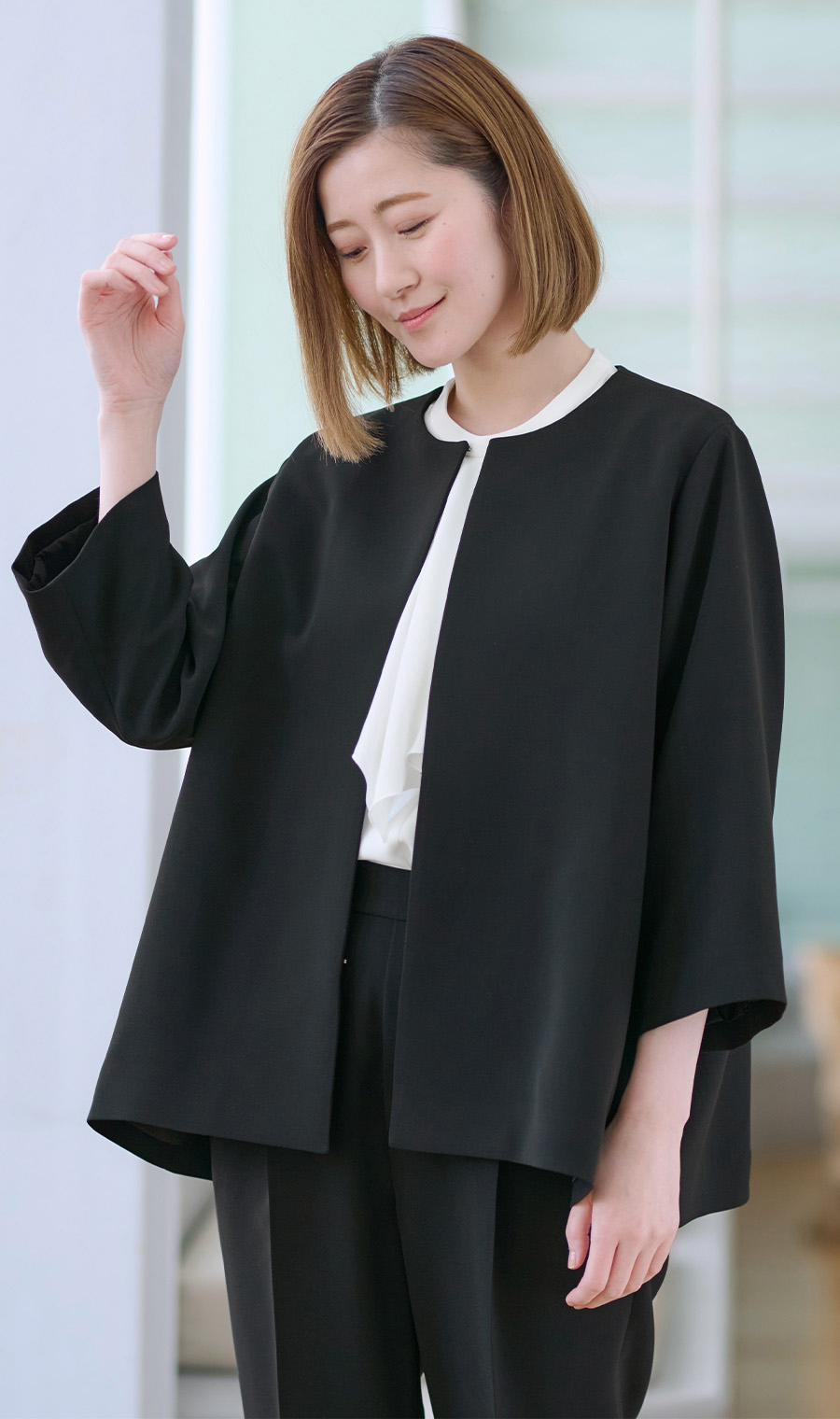 週替わり_レディース】□Aラインジャケット＆テーパードパンツ