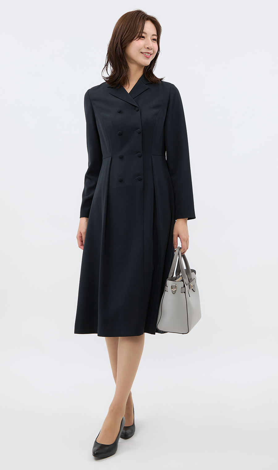 テーラーカラーダブルワンピース【お受験対応】 (TOP2F2412-23