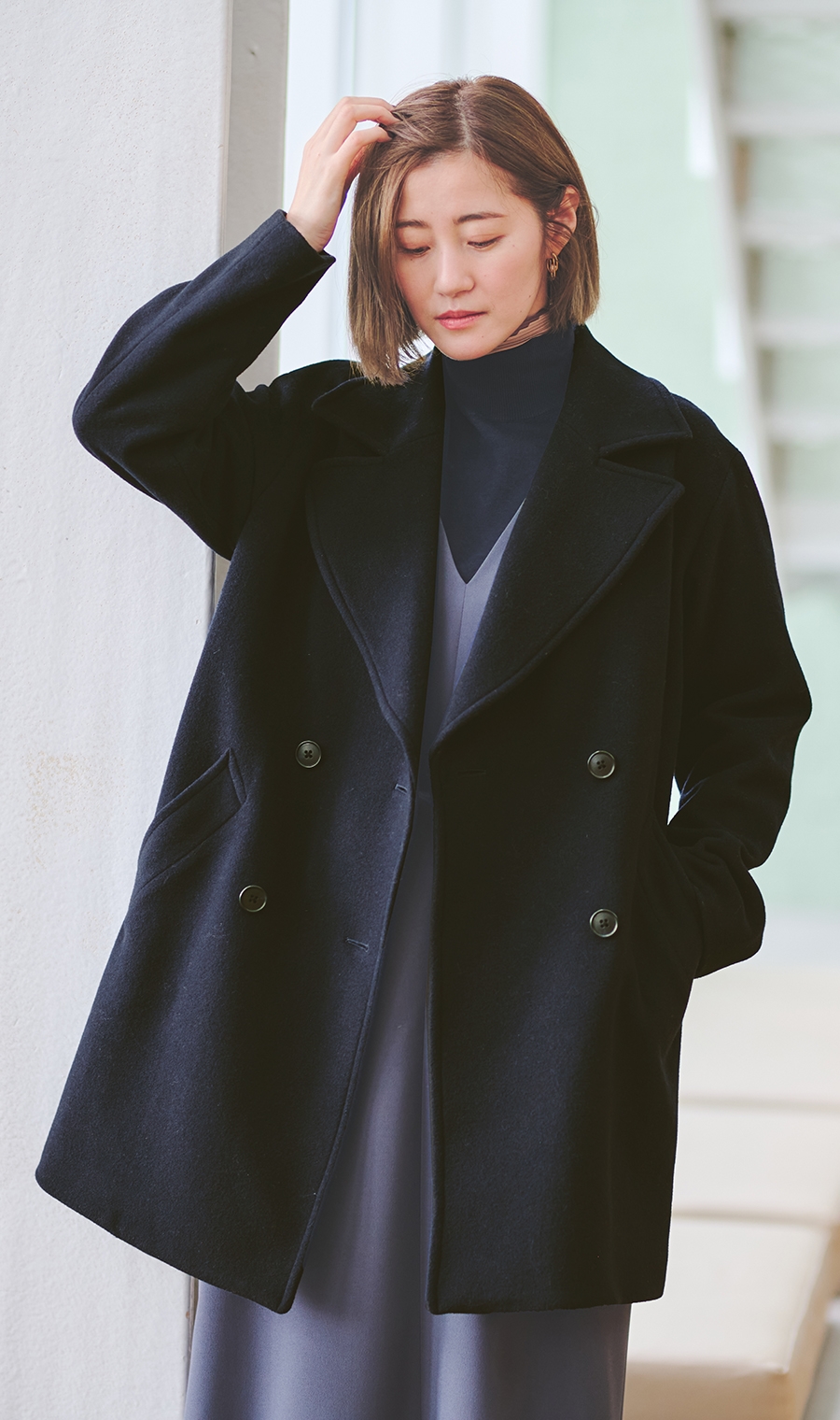 ウールショートコート《ダブル》 (SWC23101-23) | ANCHOR WOMAN