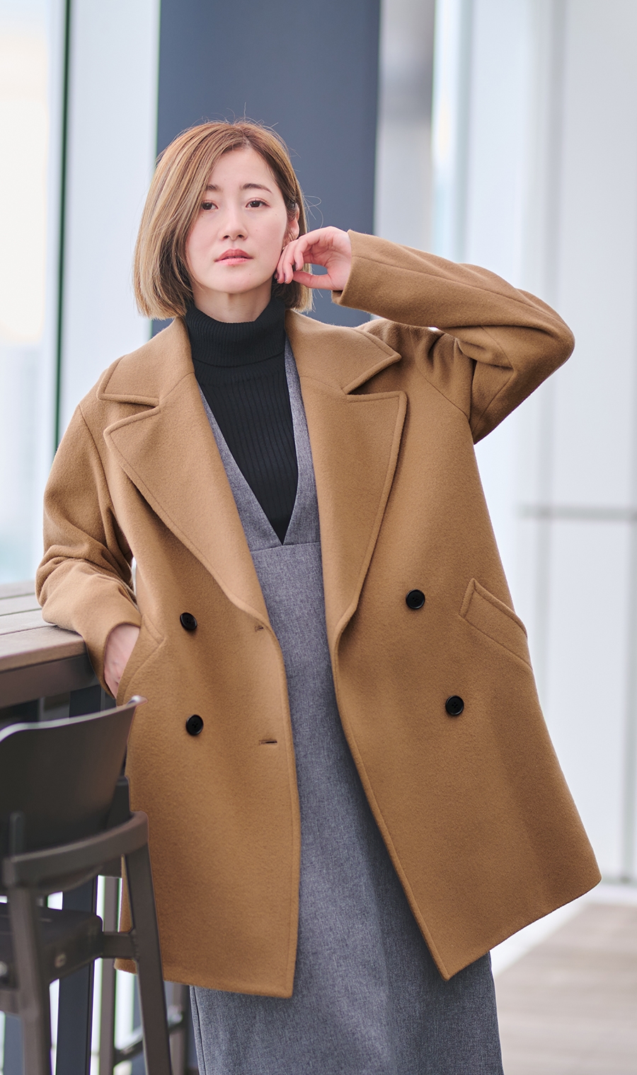 ウールショートコート《ダブル》 (SWC23101-71) | ANCHOR WOMAN