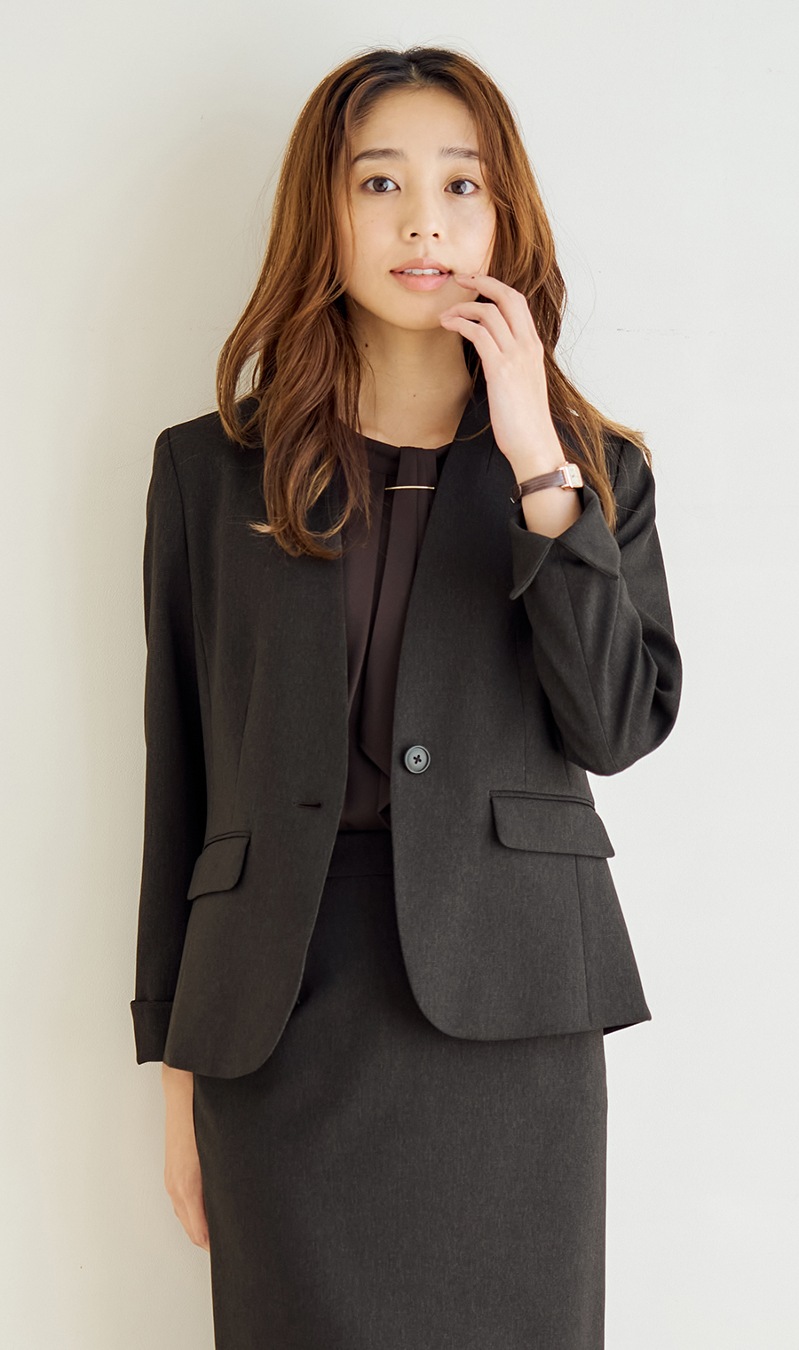 週替わり_レディース】1ボタンVカラージャケット【美ジ楽スーツ