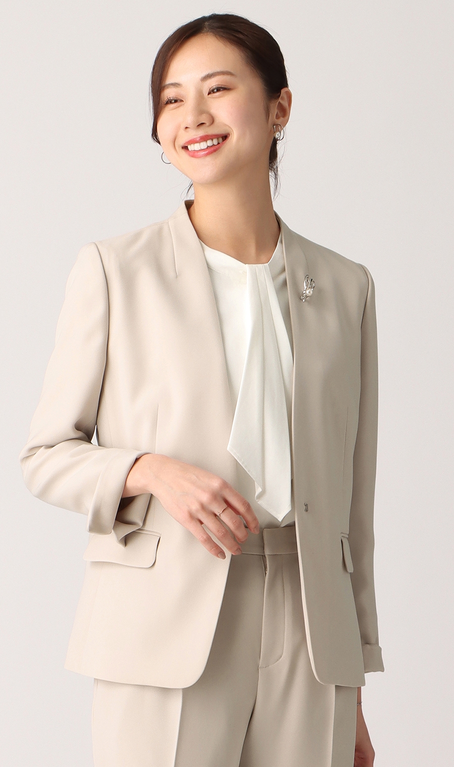 フロントホックVカラージャケット《セットアップ着用可》 (AJ235023-D