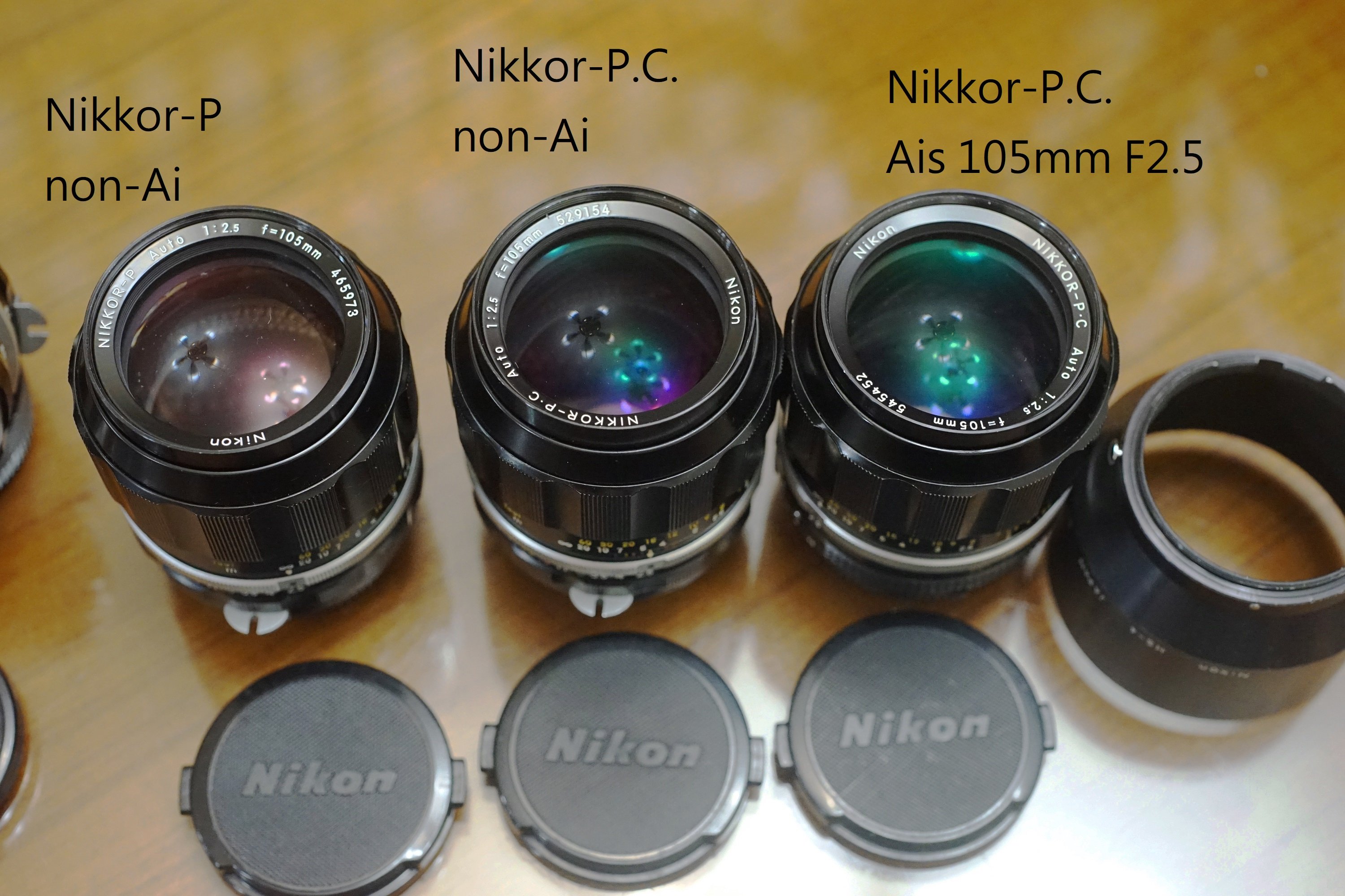 售】3隻不同版本Nikon105mm F2.5 PC(AIS)阿富汗少女鏡P.C. & P(Non Ai