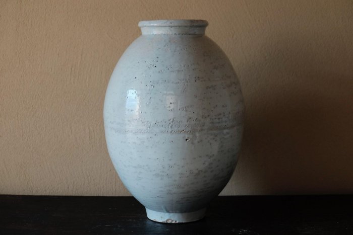 18世紀李朝白瓷提燈壺德利款38cm 高麗青瓷月亮罐古雅風味白中發青釉色