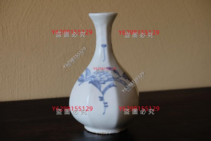 19世紀李朝白瓷染付青花面取瓶德利染付高麗青瓷李朝青瓷分院窯提燈壺月