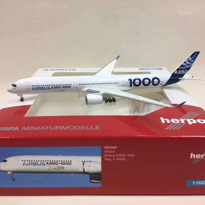 航空機・ヘリコプター AIRBUS350-1000 F-WMIL herpa 531047 1:500
