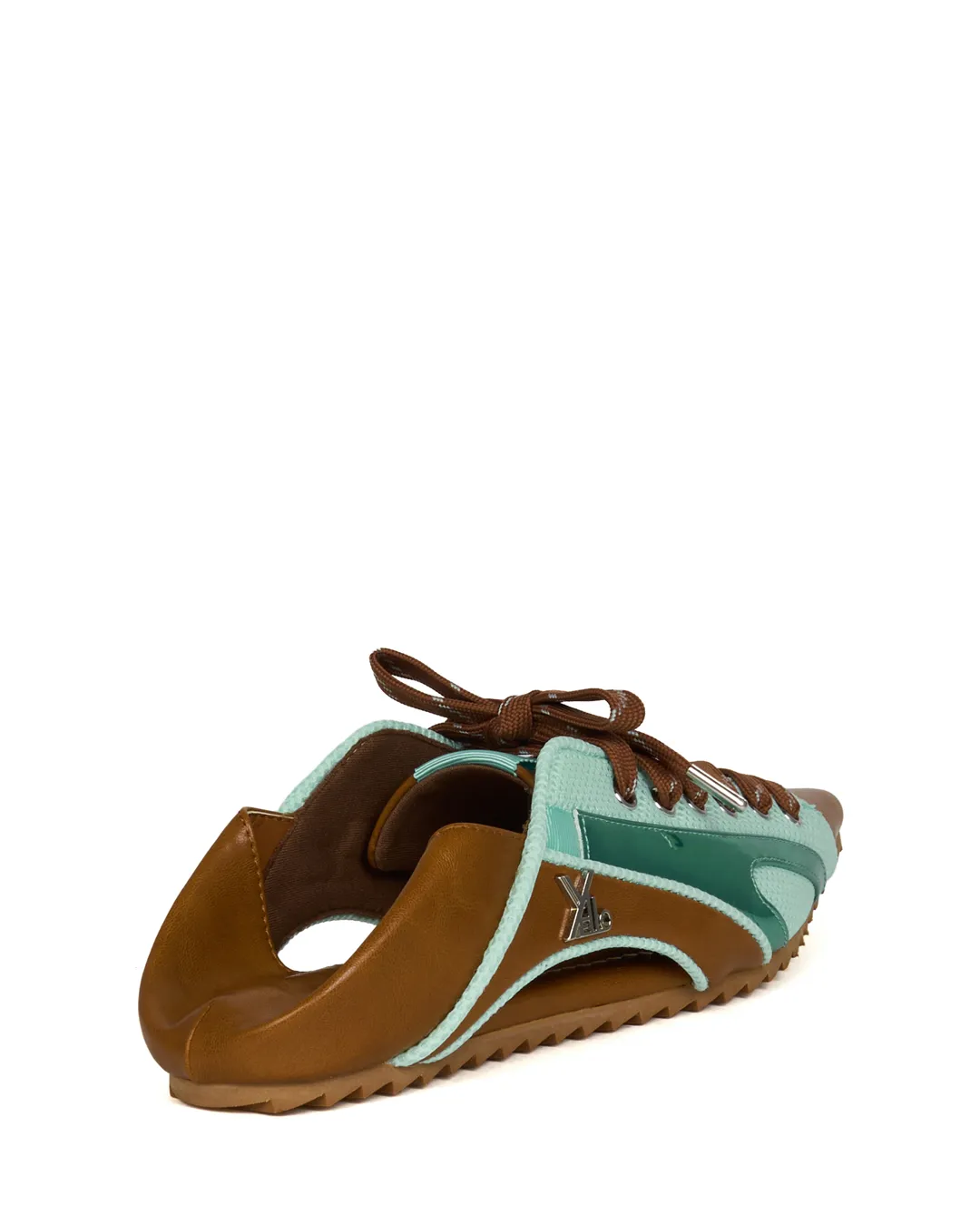 YELLO / CARAMEL MINT FLAT SNEAKER MULES
