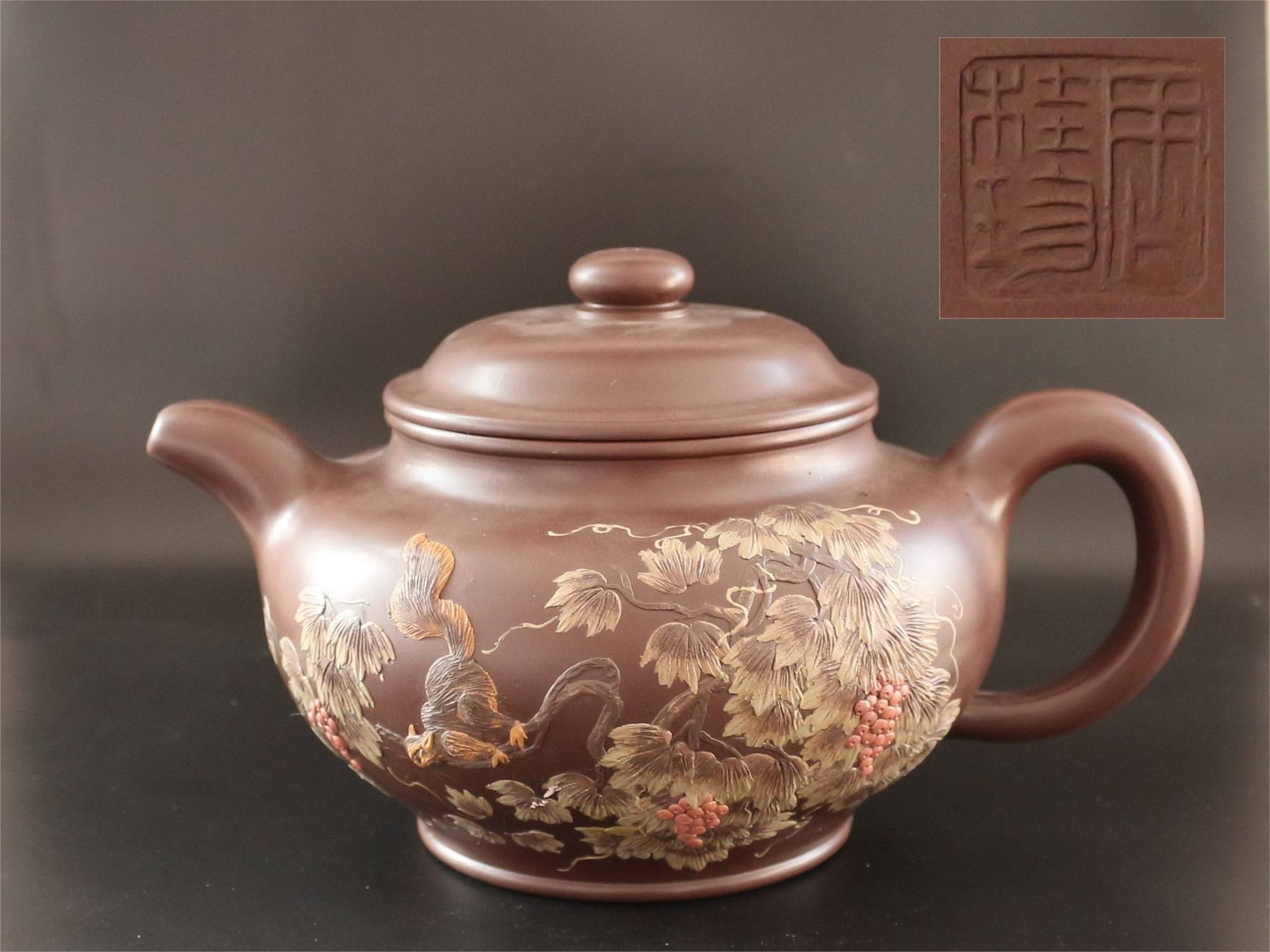 160中国江蘇省宜興出身作家周桂珍の作品 女性陶芸家茶壺作家中国工芸