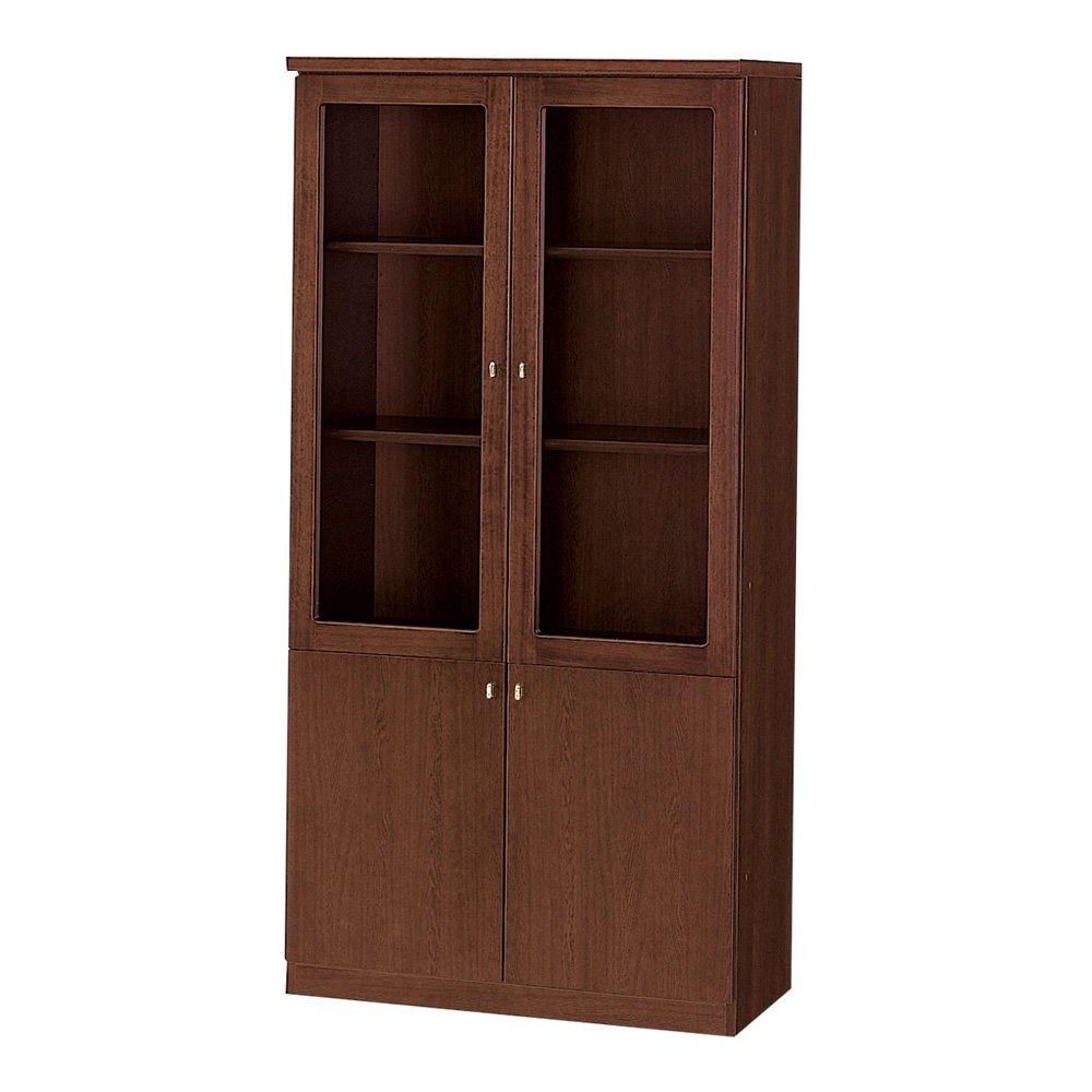 ウチダ ガラス扉付き書棚 1-379-2066 【幅900×奥行450×高さ1800mm