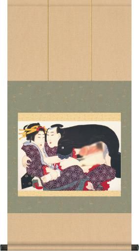 掛け軸-浪千鳥（なみちどり）第四図／葛飾北斎（浮世絵掛軸） - 掛け軸