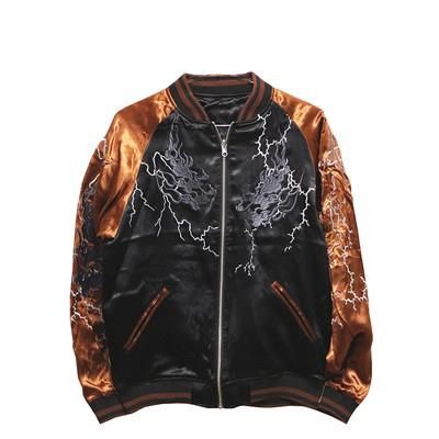 送料無料】絡繰魂 駿河湾 鬼鷲 刺繍リバーシブルスカジャン