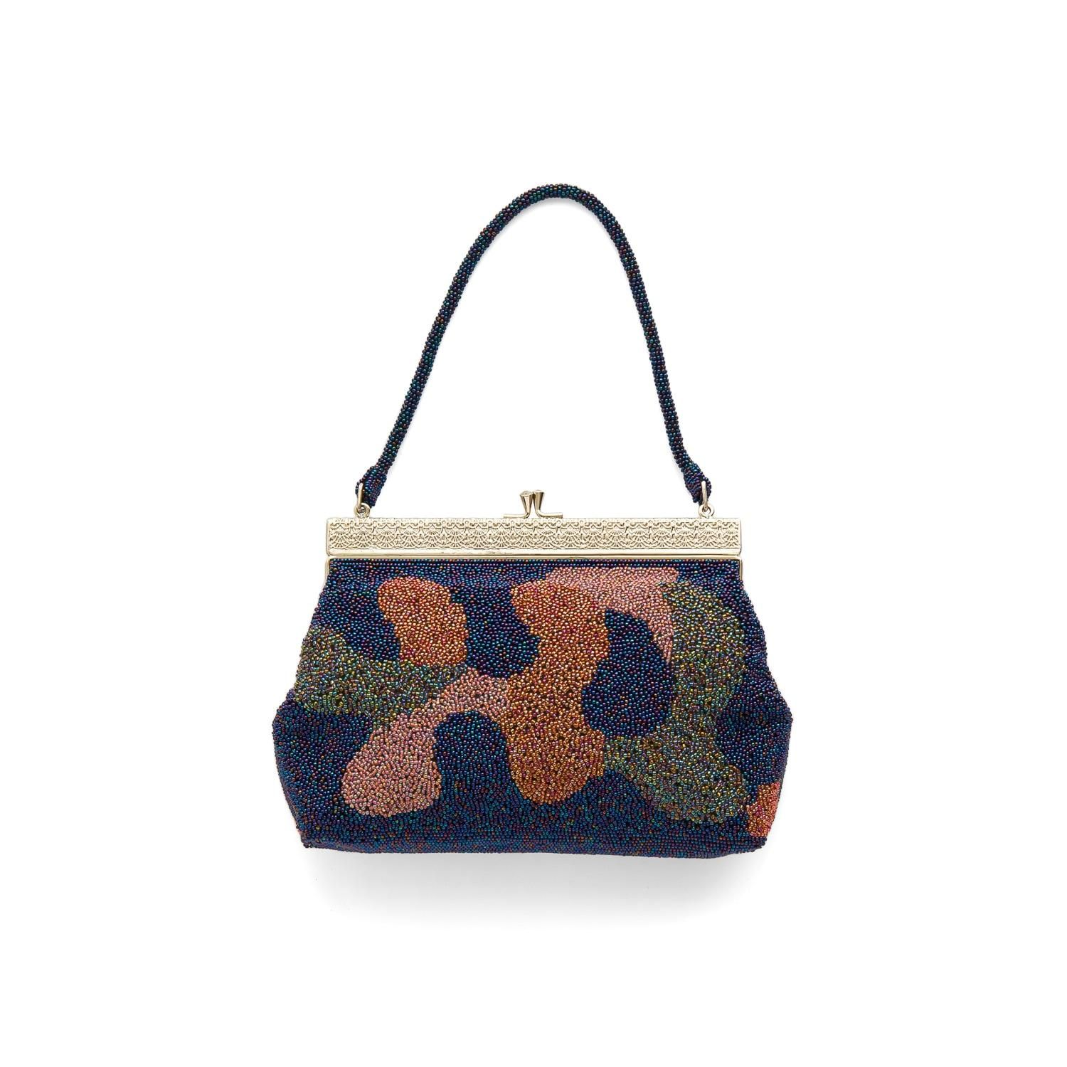 ヴィンテージビーズバッグ 斑模様 - からん::アンティーク着物