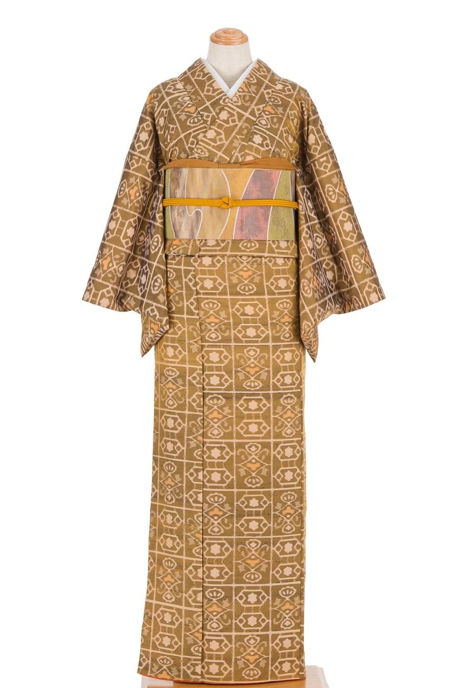 アンティーク着物 銘仙 幾何学模様 - からん::アンティーク着物