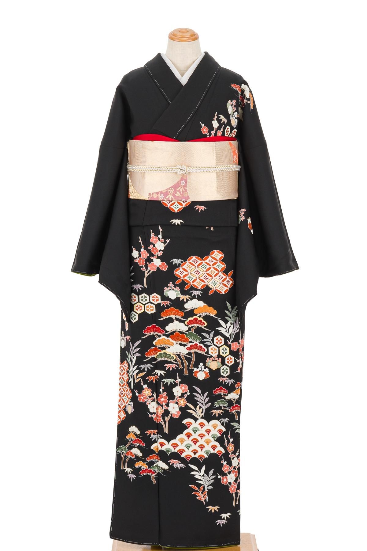 訪問着 松竹梅 裄長 - からん::アンティーク着物・リサイクル着物の