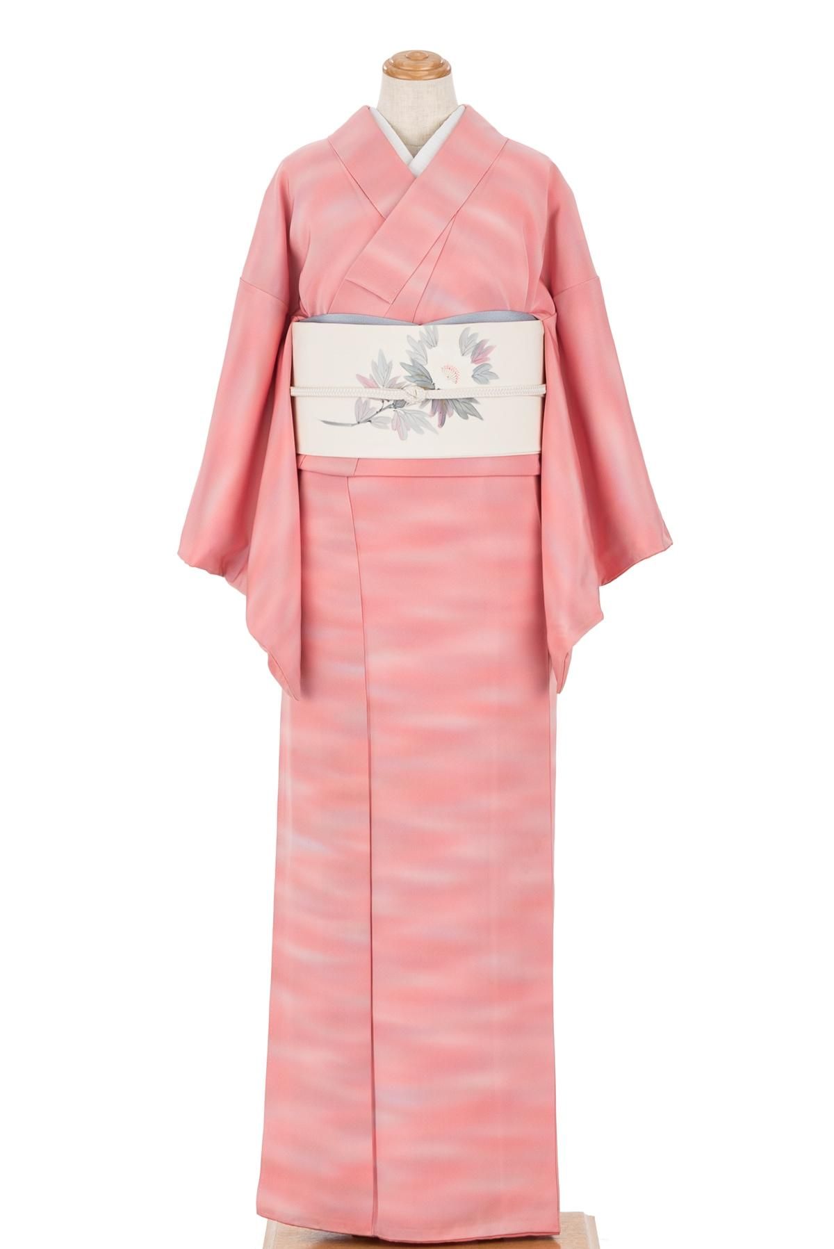 暈し色無地 大田子染 一つ紋 - からん::アンティーク着物・リサイクル