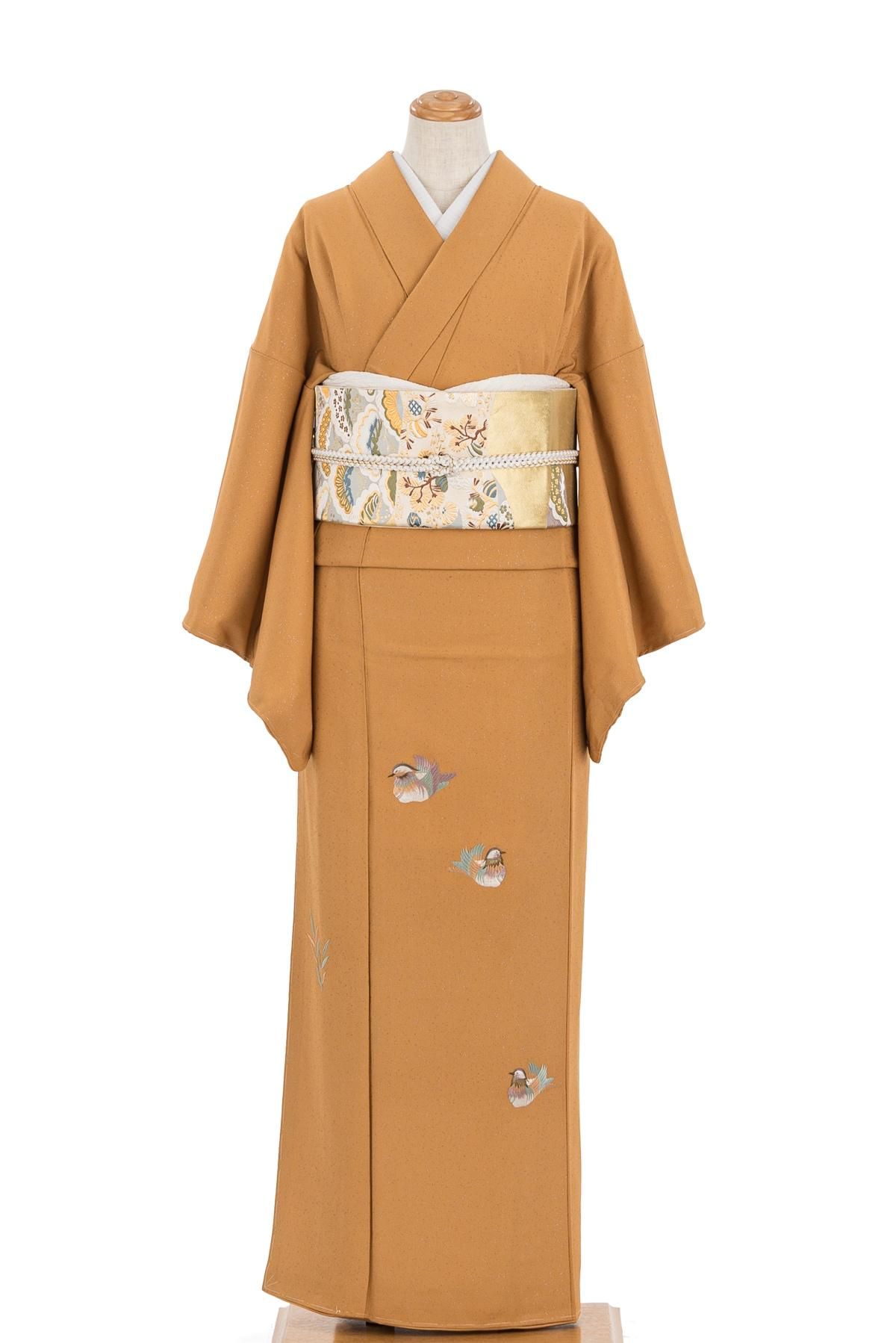 付け下げ 刺繍 鴛鴦 - からん::アンティーク着物・リサイクル着物の