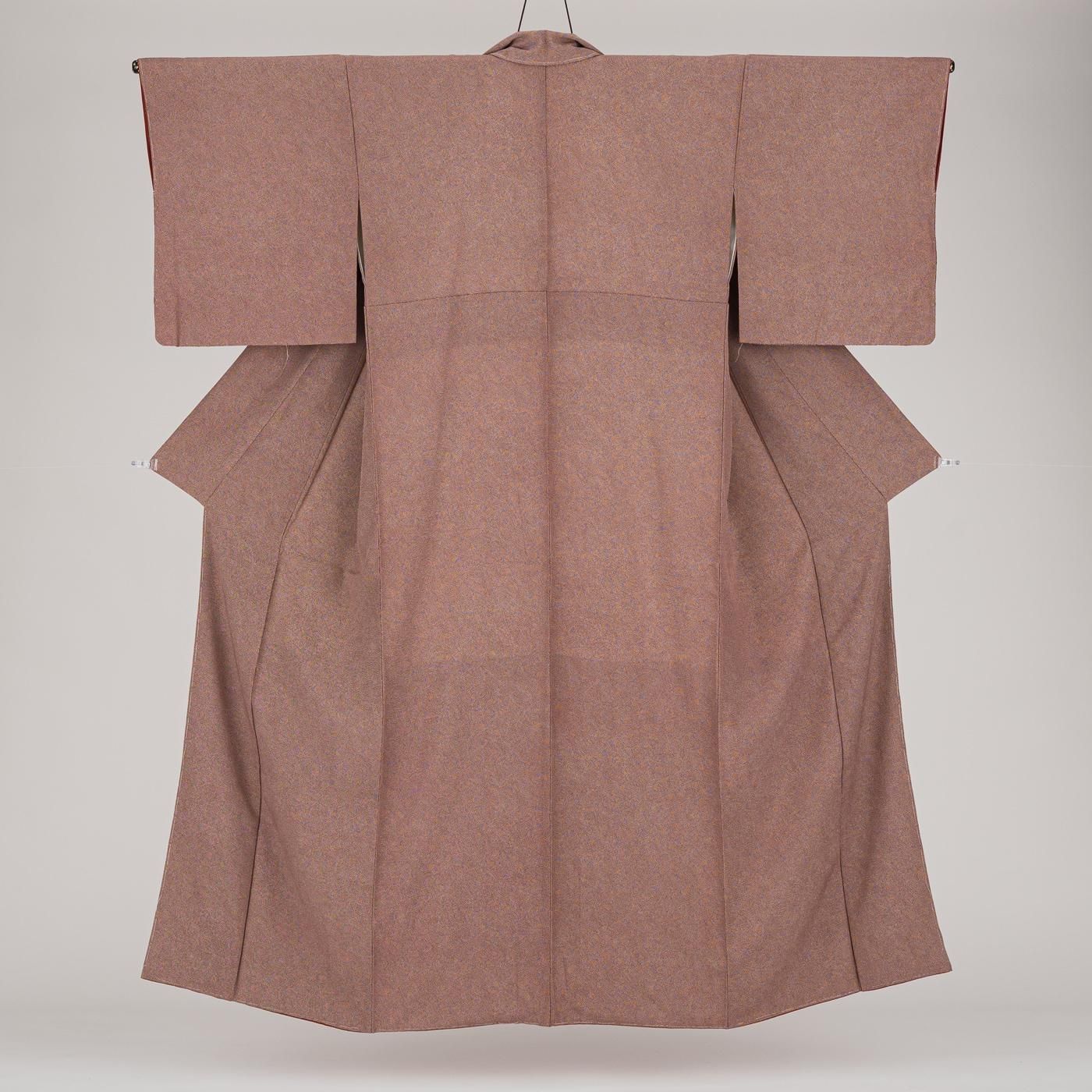 江戸小紋 鮫 無紋 栗皮茶 - からん::アンティーク着物・リサイクル着物