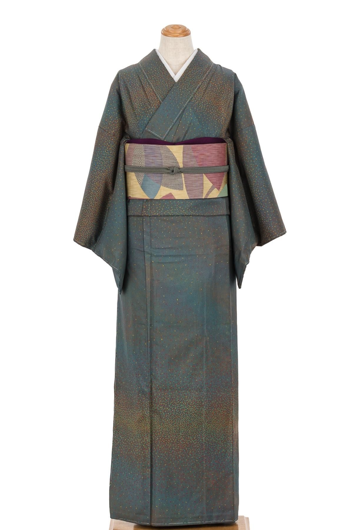 染め大島紬 付け下げ小紋 紙吹雪 - からん::アンティーク着物