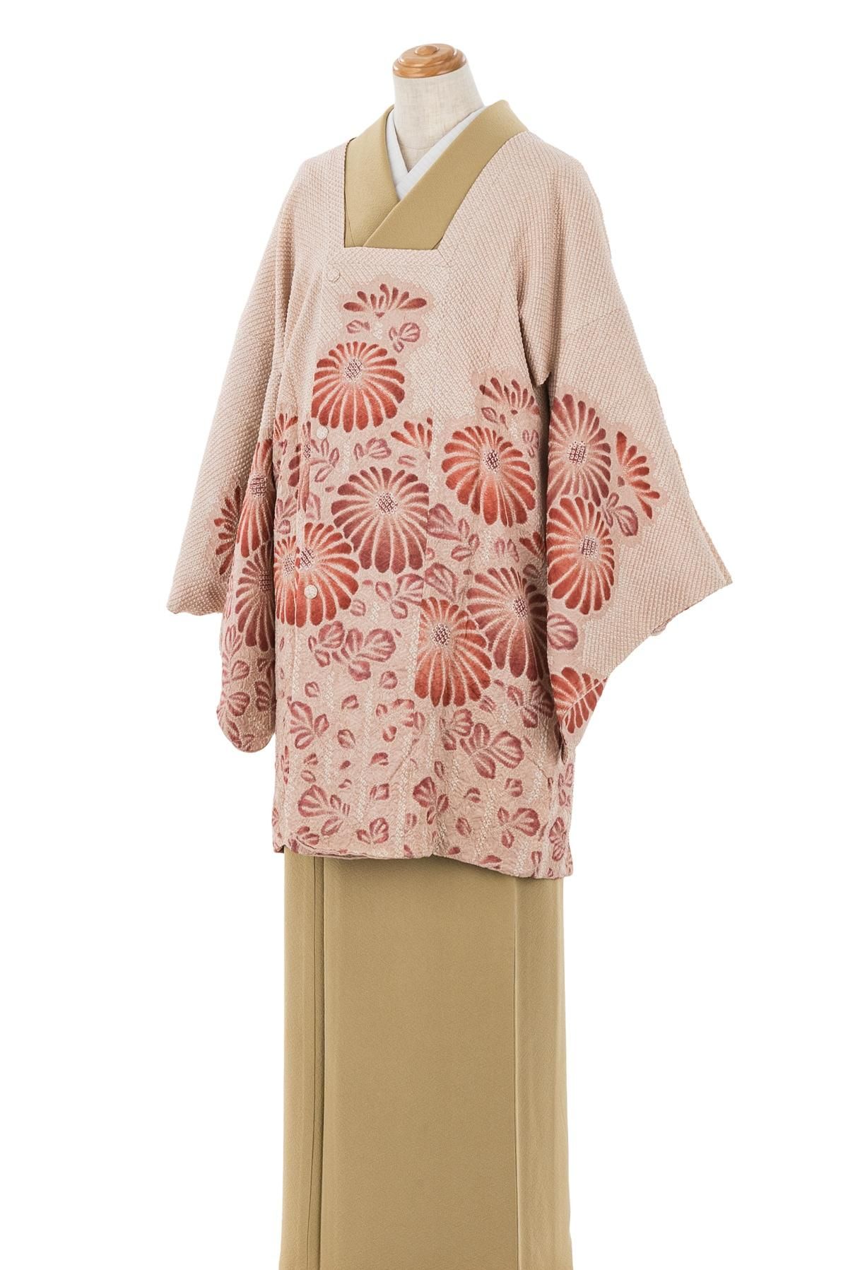 道行コート 総絞り 菊花 - からん::アンティーク着物・リサイクル着物