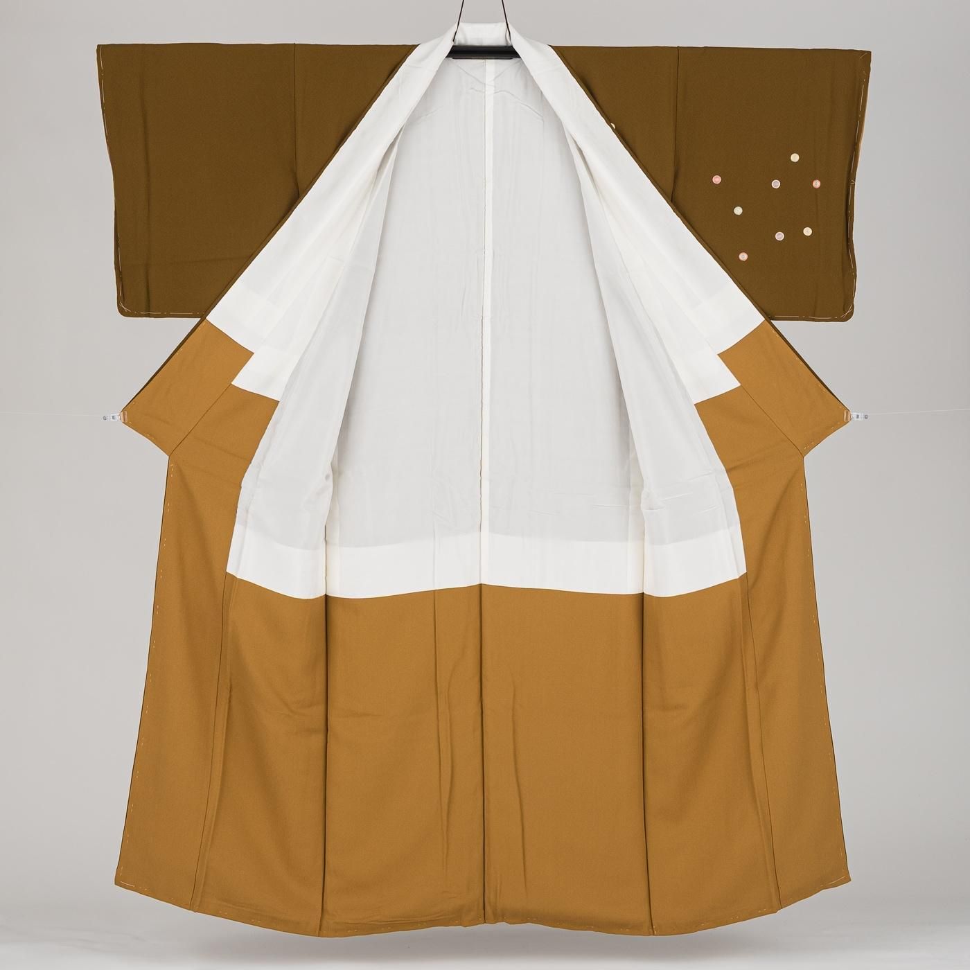 付け下げ訪問着 刺繍 丸模様 - からん::アンティーク着物・リサイクル