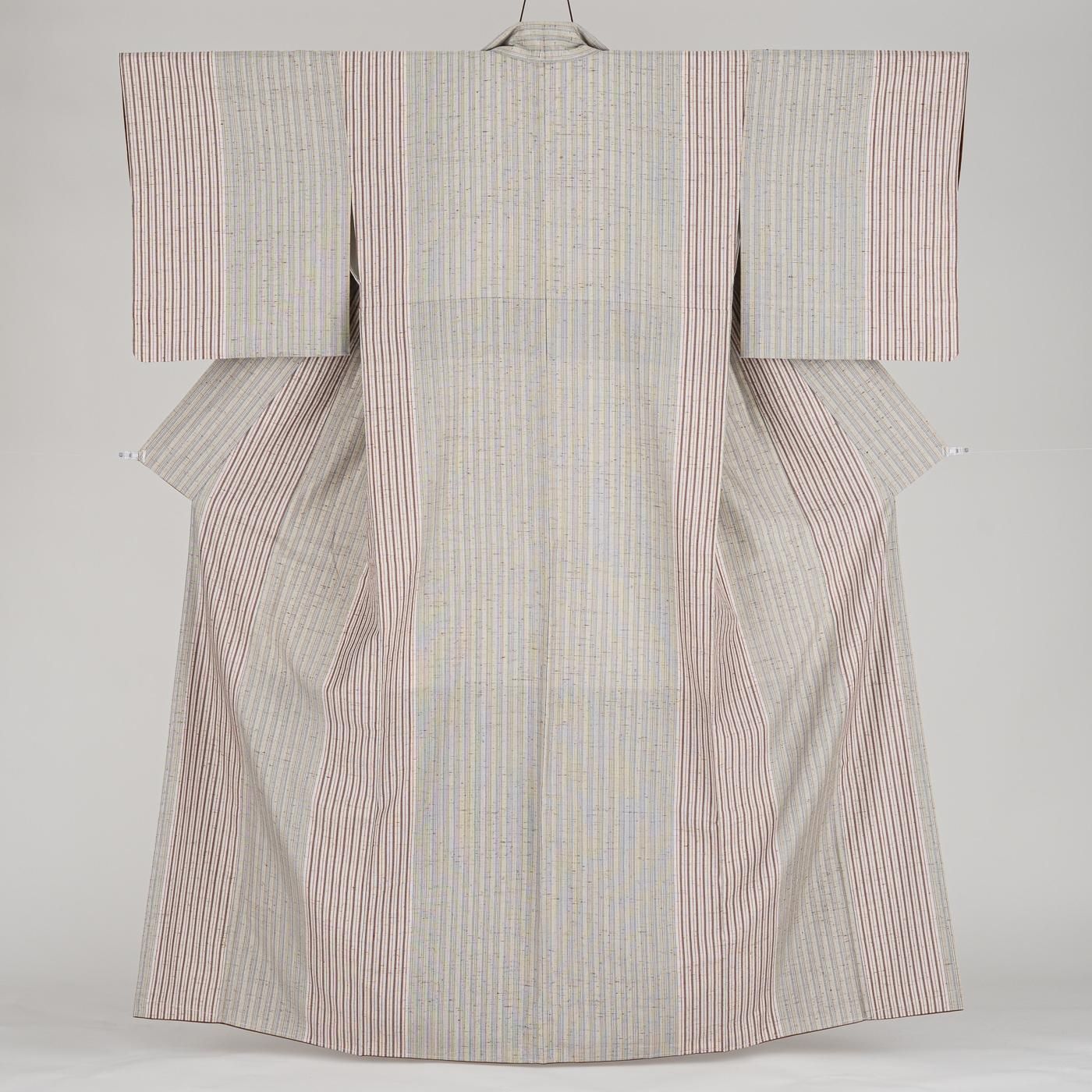 ぜんまい紬 縞模様 - からん::アンティーク着物・リサイクル着物の通販