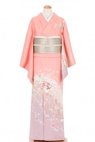 色無地 一つ紋 深緋 - からん::アンティーク着物・リサイクル着物の